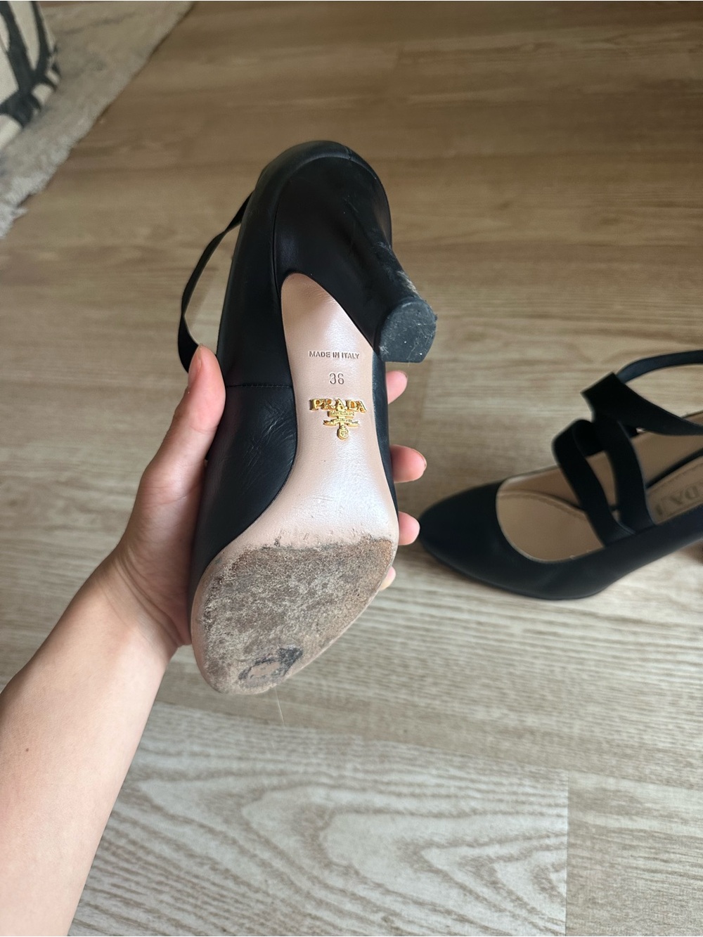 Prada Black Strappy Pumps - Picture 5 of 7